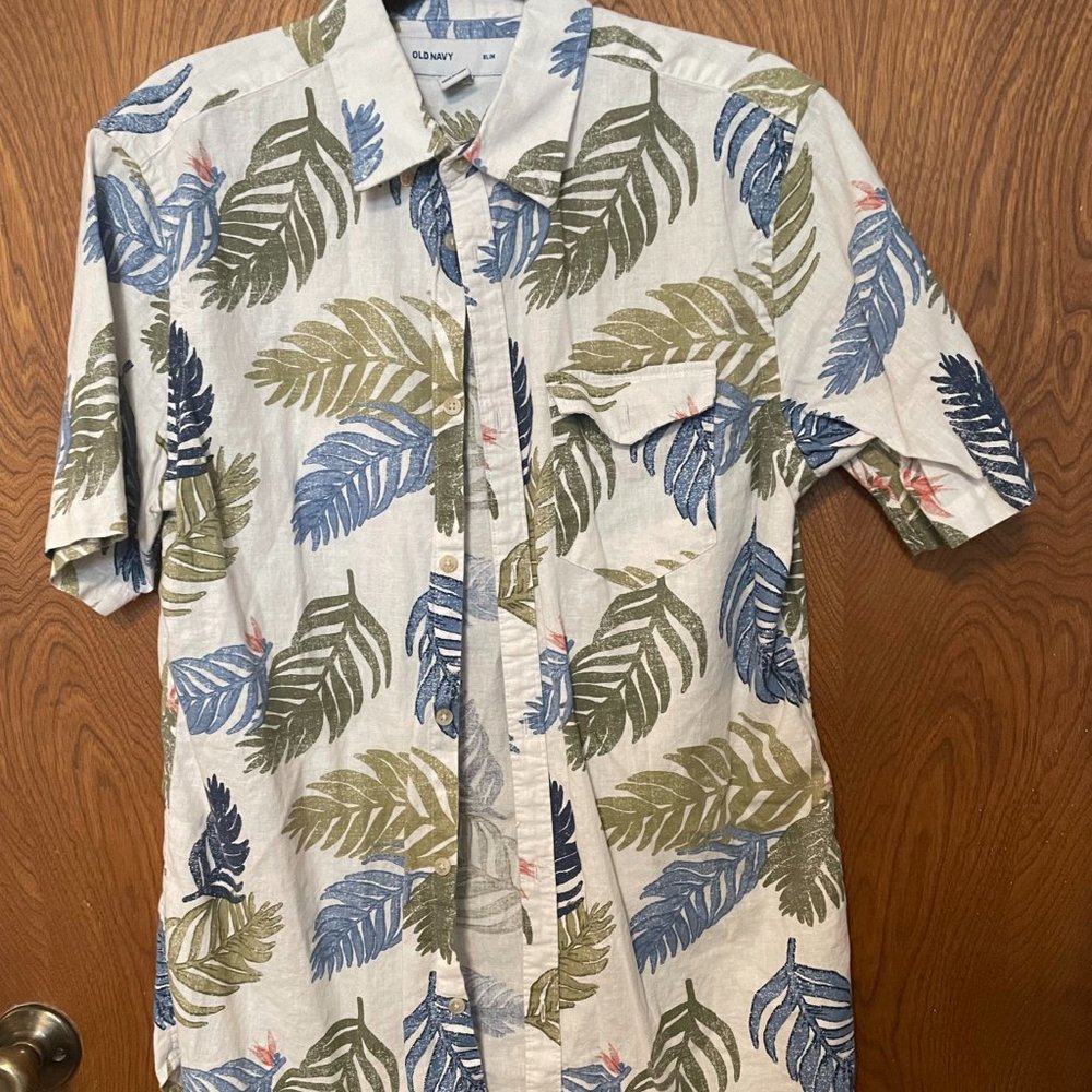 Mens Med Tall Slim Old Navy button up